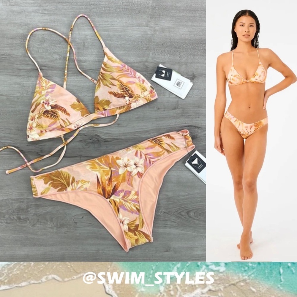 ☀️RIP CURL☀️ SUNDAY SWELL TRI SUNDAY SWELL HIPSTER CHEEKY BIKINI SET